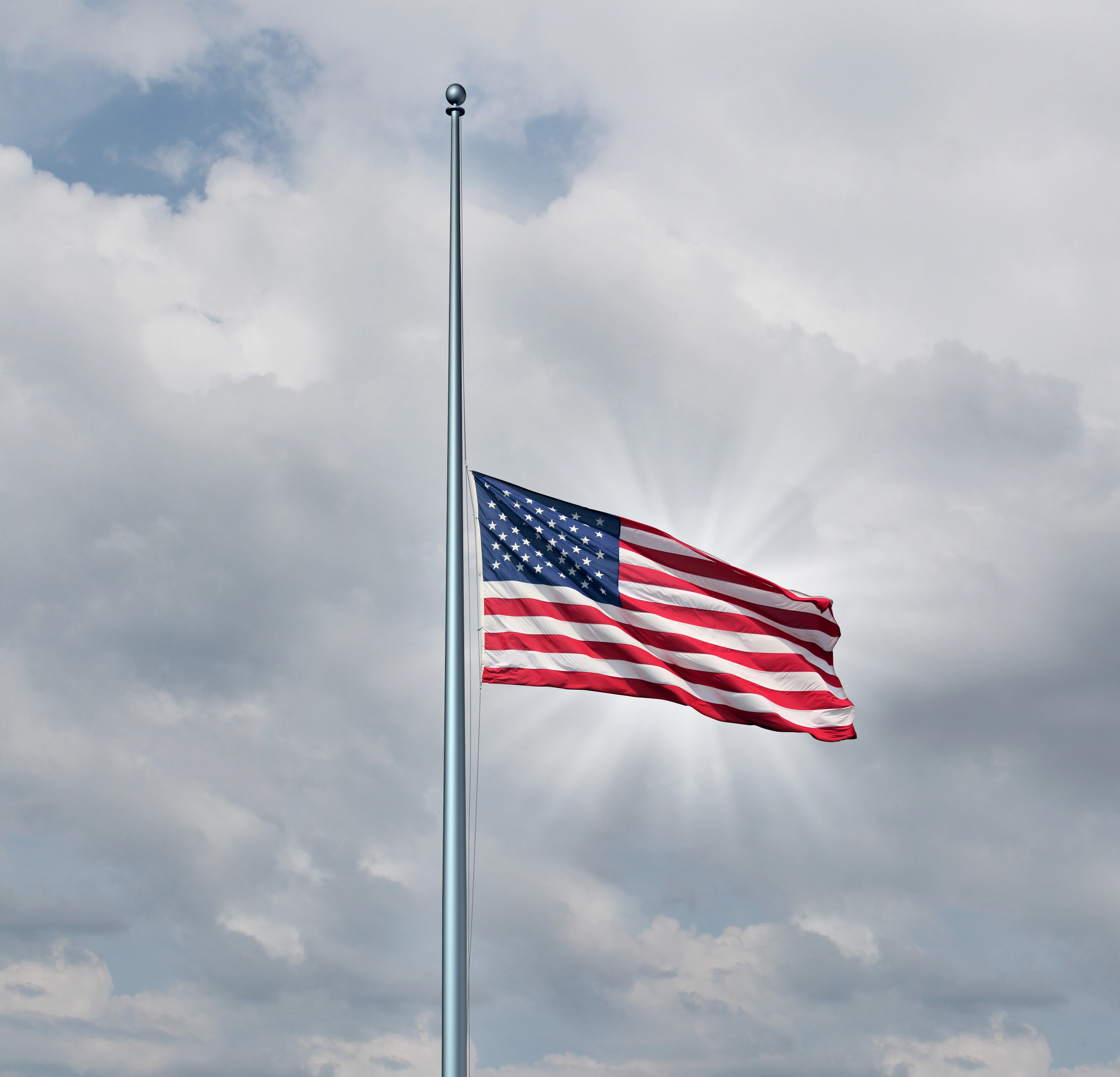 American flag at half-staff