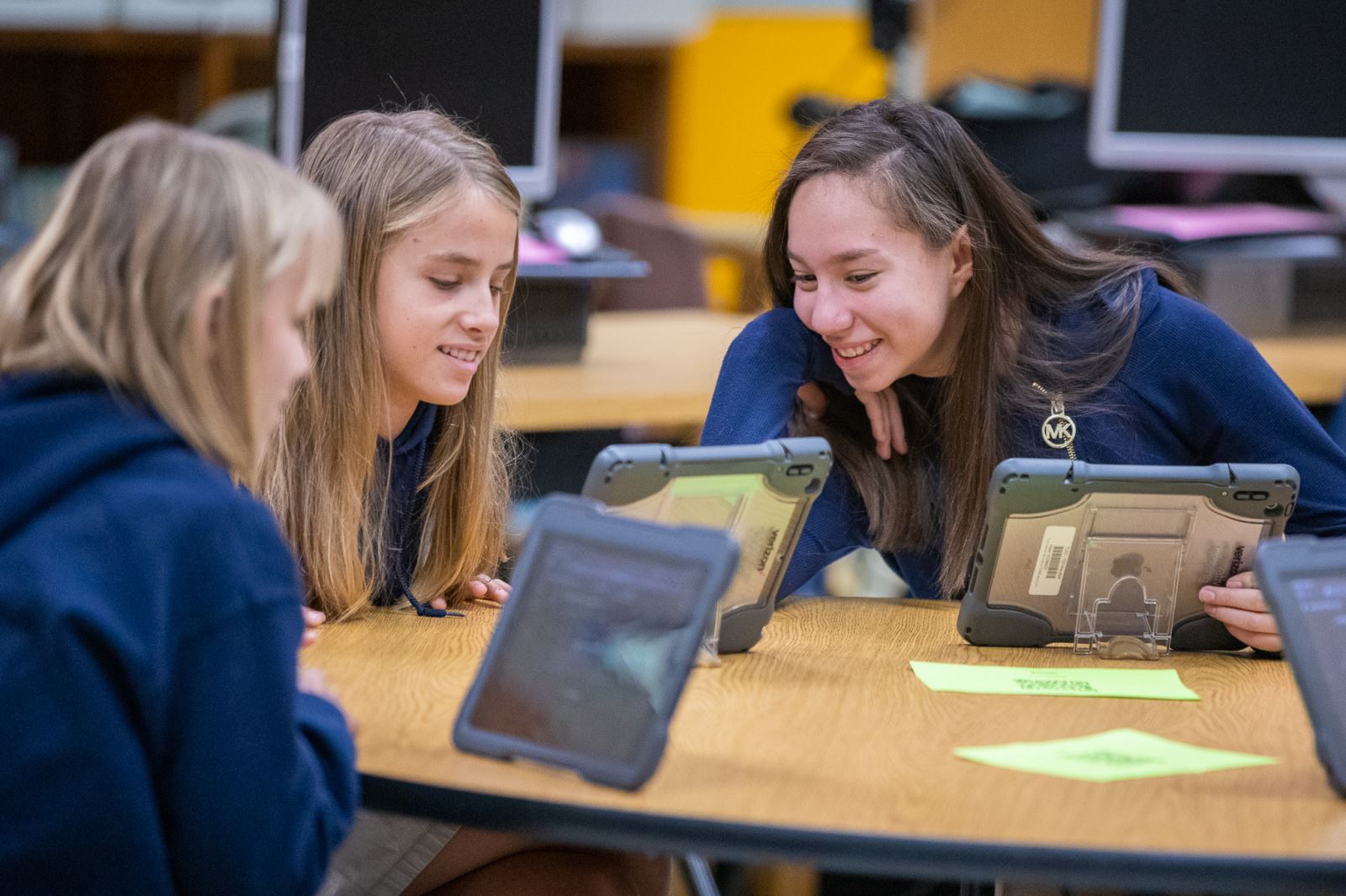 Students using tablets