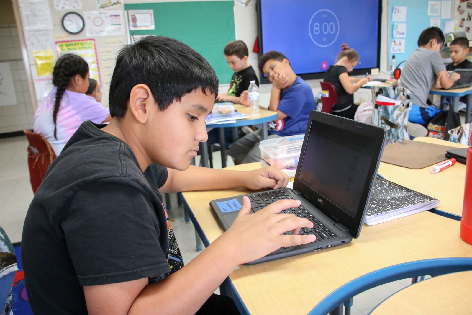 Students using computer