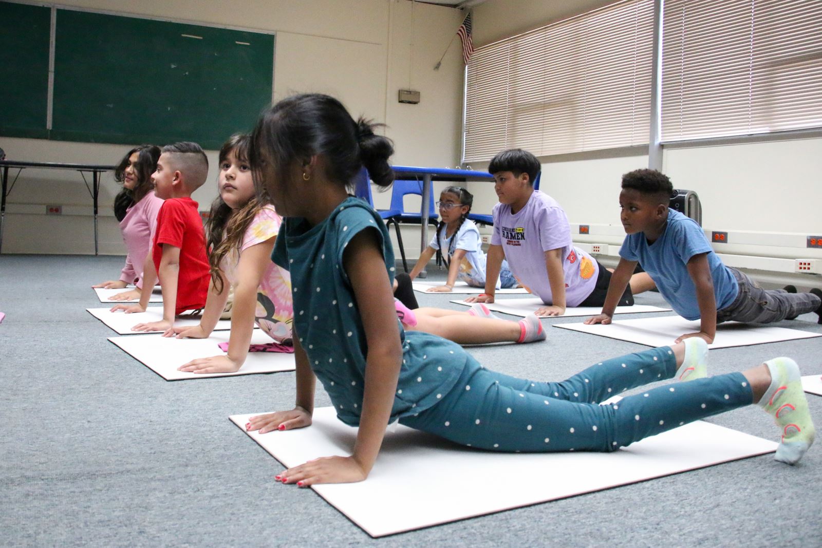 Students doing yoga