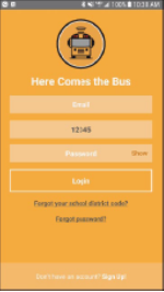 Here Comes the Bus login page