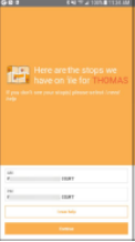 Bus route stops screen