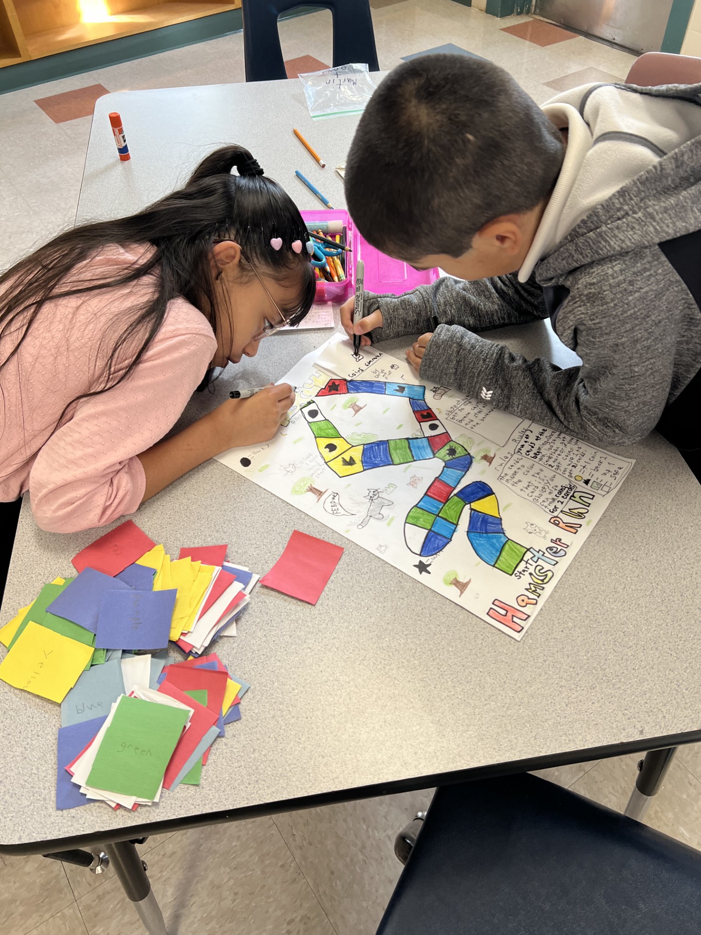 Students in Mrs. Katinas's class working on making their own game.