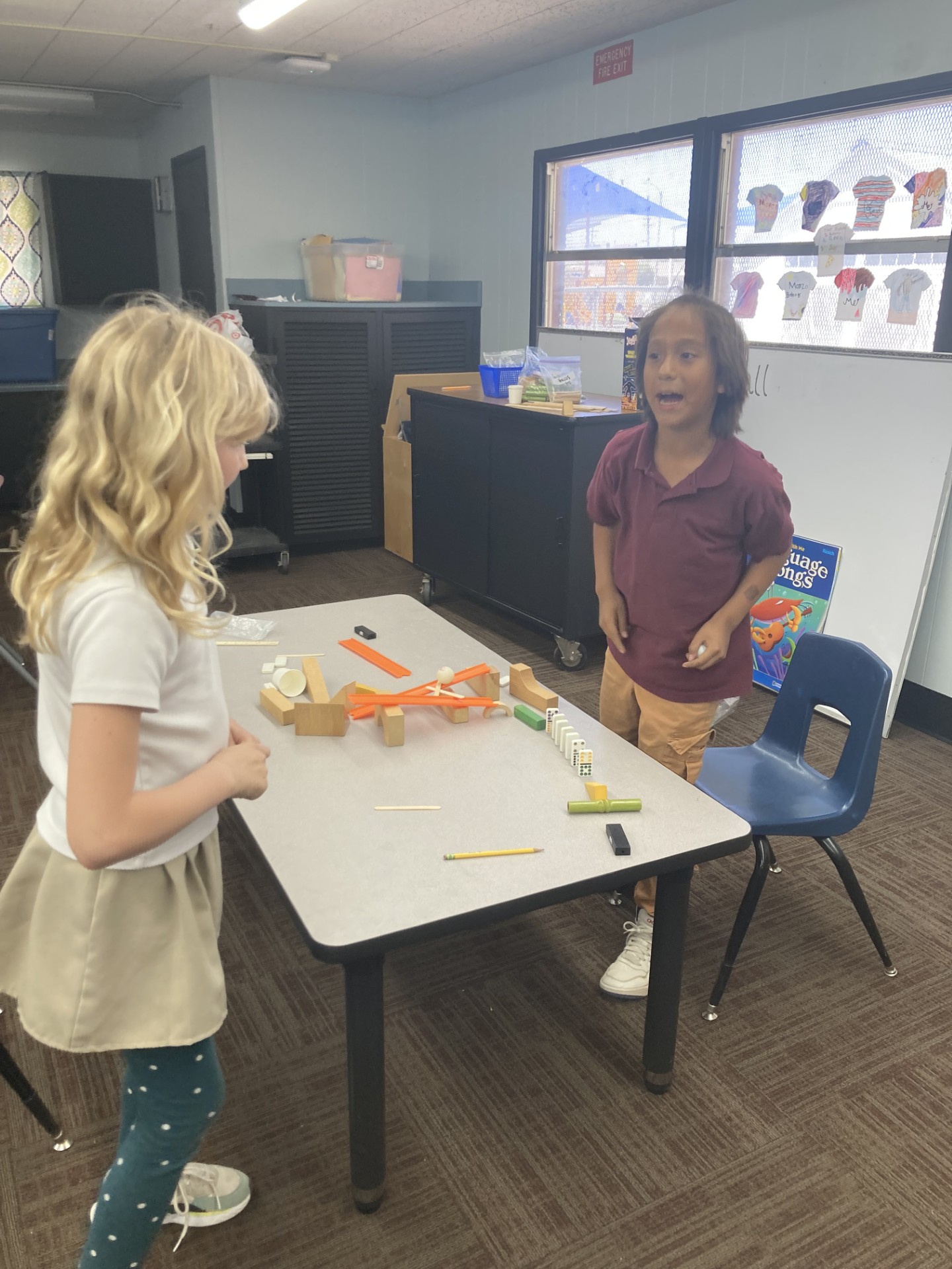Picture of students engineering Rube Goldberg Machines
