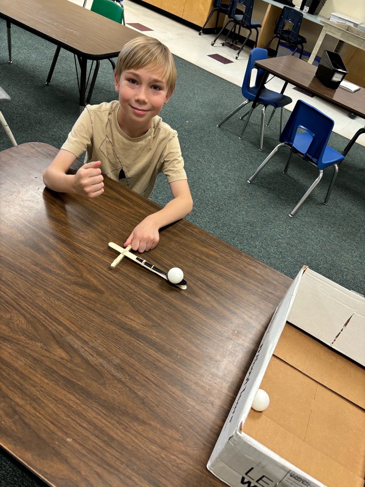 Picture of students engineering Rube Goldberg Machines