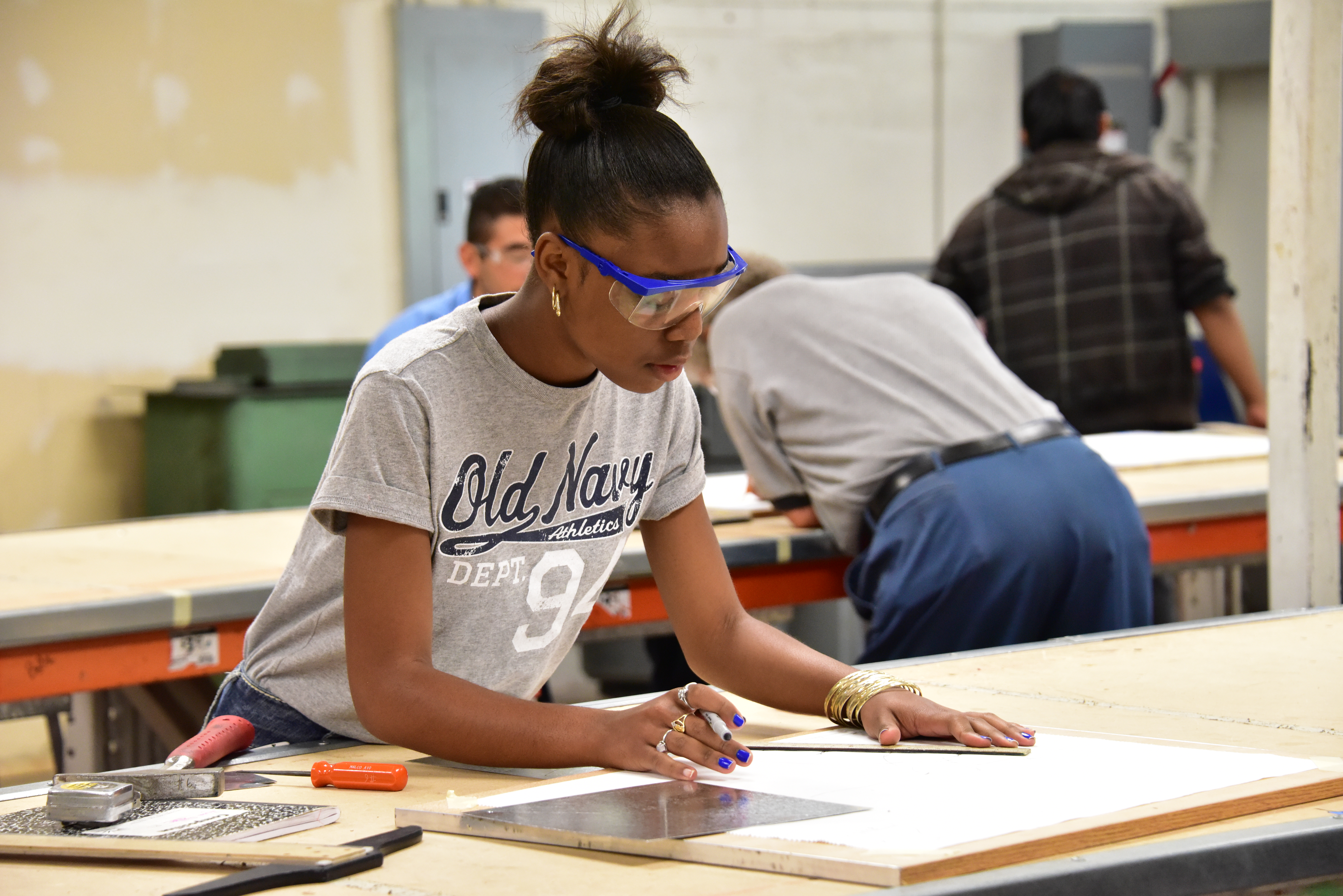 Girl working on paper