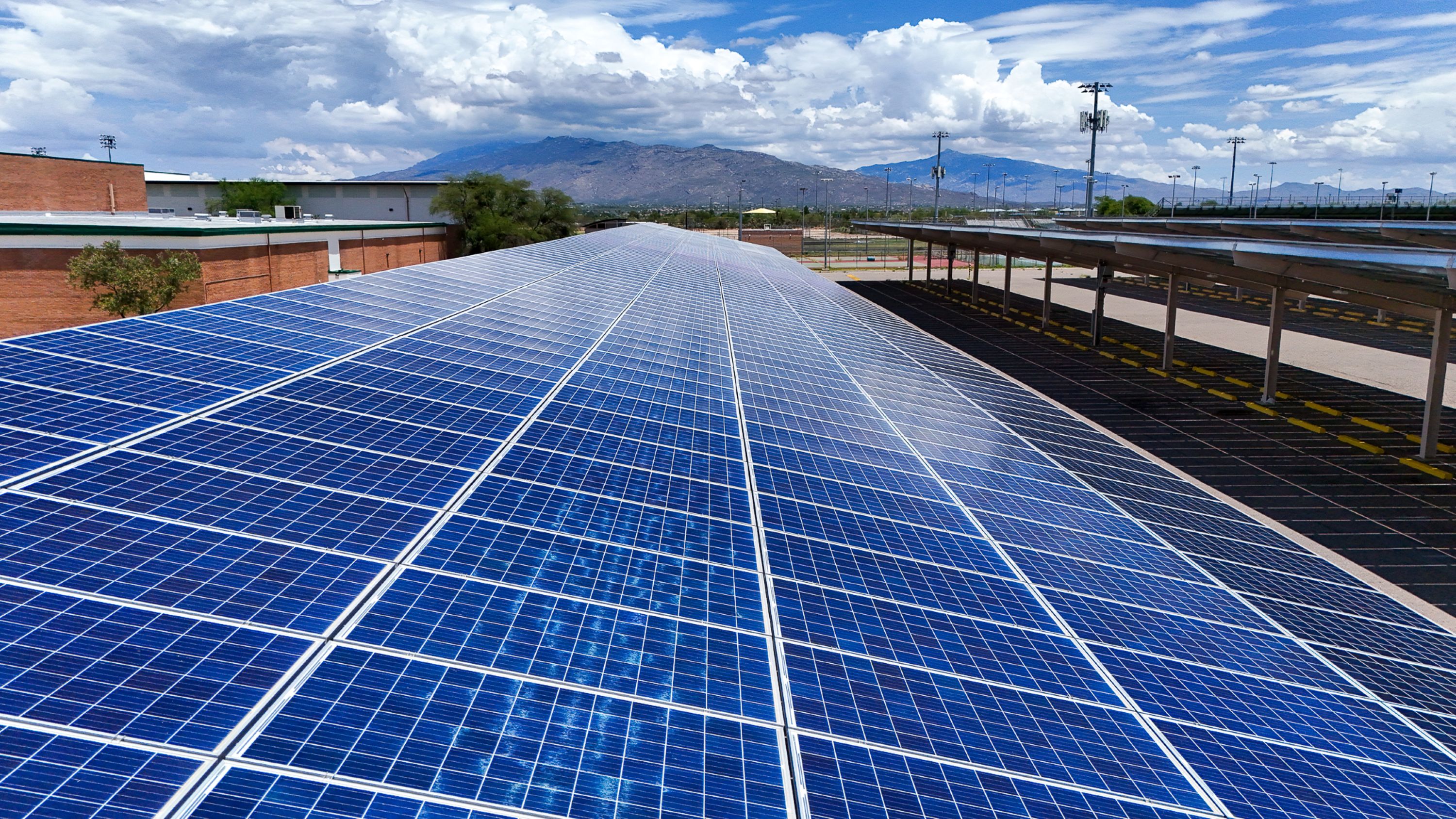 Closeup of solar panels