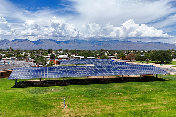solar panels in field