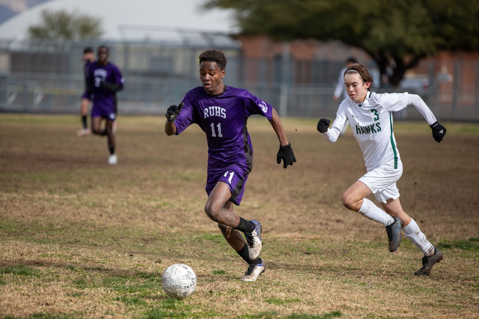 Soccer players on the field