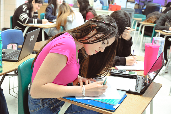 Student studies.