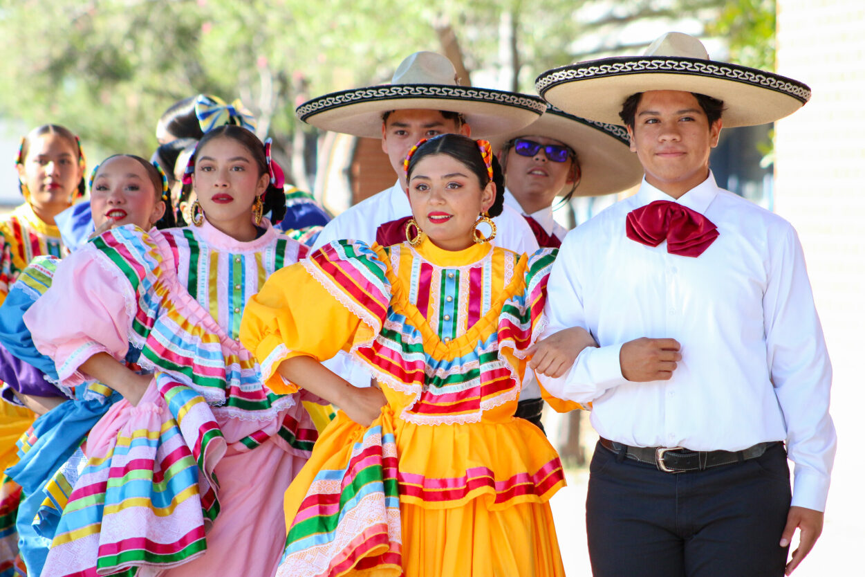 Students get ready to perform traditional dances