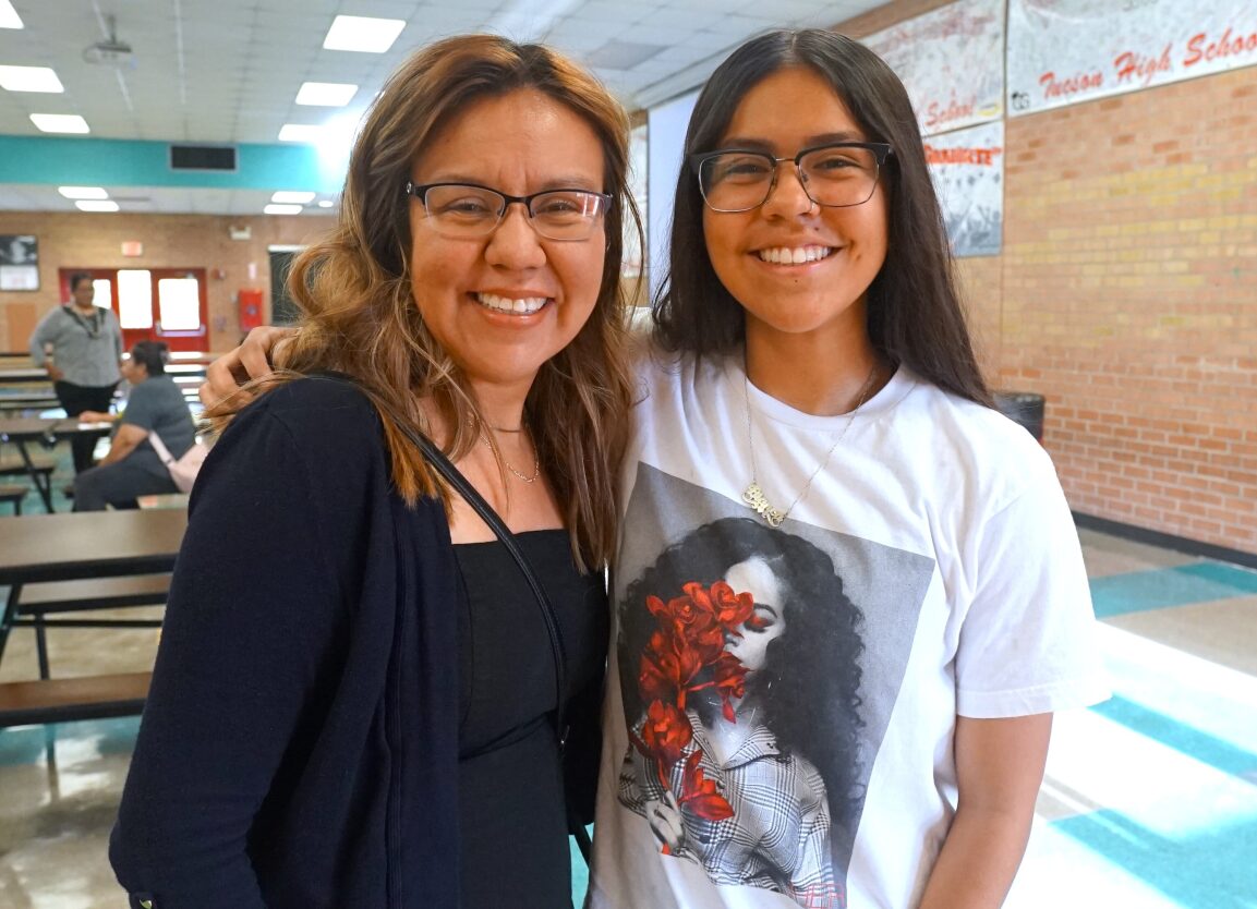 Native American students smile at the NASS College Night.