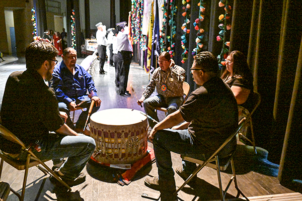 Performers in a drum circle