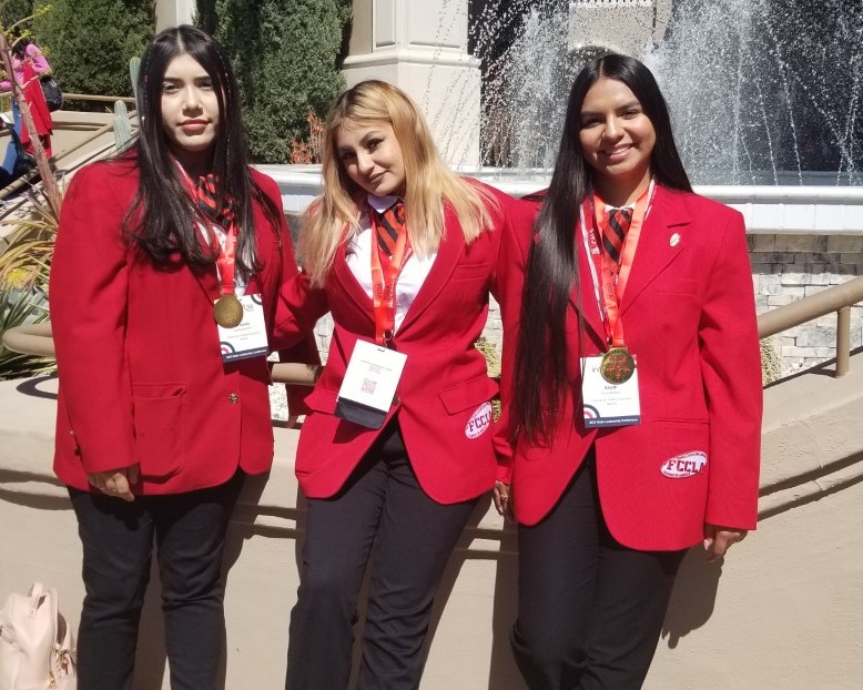 Cholla students Miranda Badilla Guerrero, Arleth Cruz Martinez and Alexia Ortiz won awards at the March 27-29 FCCLA State Leadership Conference.
