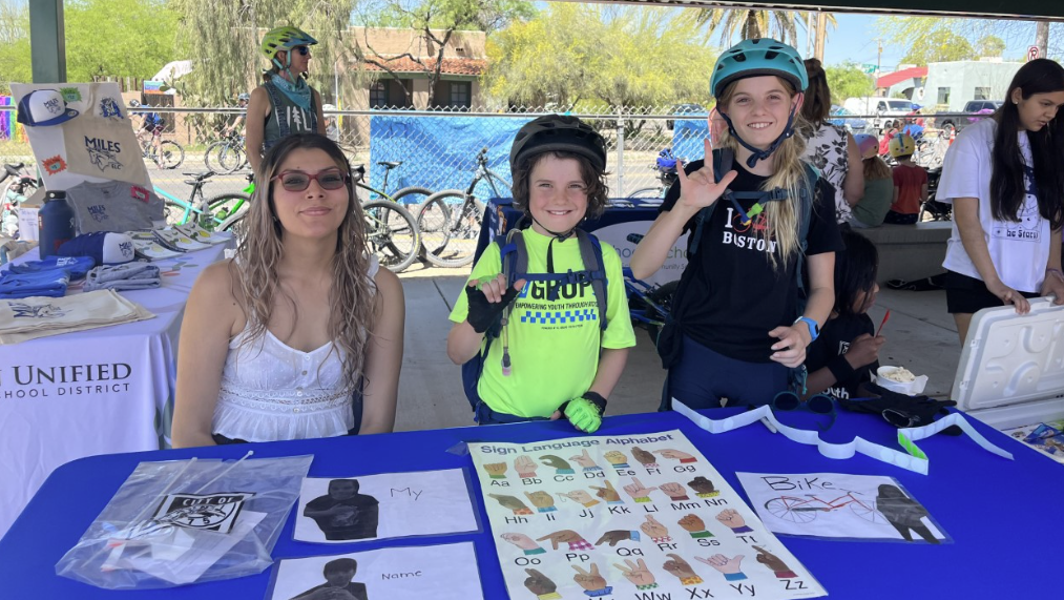 Students from Miles ELC participate in Cyclovia Tucson 2023.
