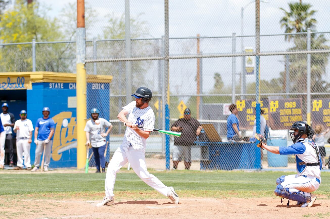 A player gets ready to swing his bat at the ball