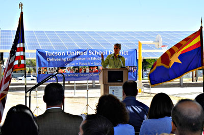 Photo of Wendy Erika Werden addressing audience