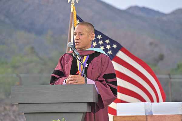 Dr. Trujillo talks during the Sabino graduation