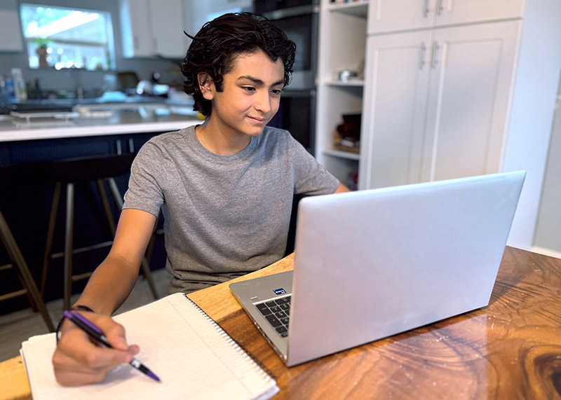 Middle schoolers can study from their living room.